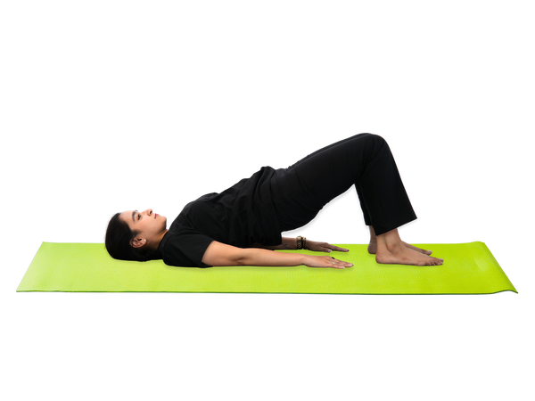 Glute bridge with 3-second hold (2 min)