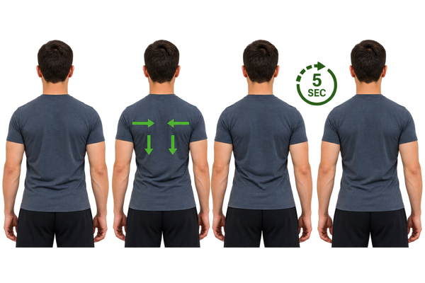 Chin tuck with cervical retraction (2 min)