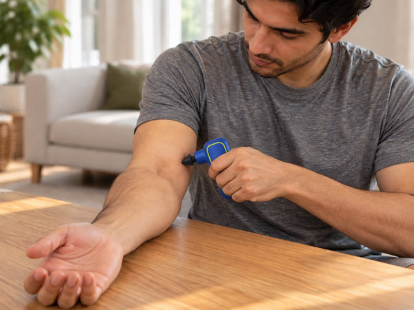 Once the tissue is warm, work the forearms